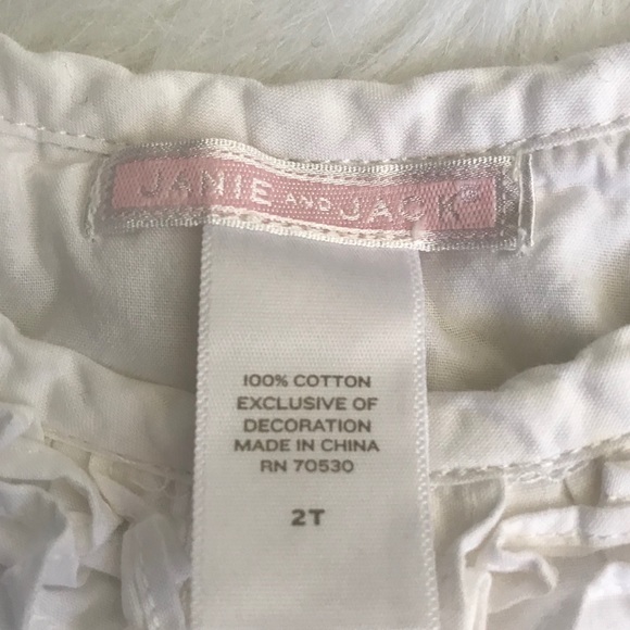 5/25$ - Janie and Jack White Ruffle Top Ladybug 2T - Picture 2 of 5